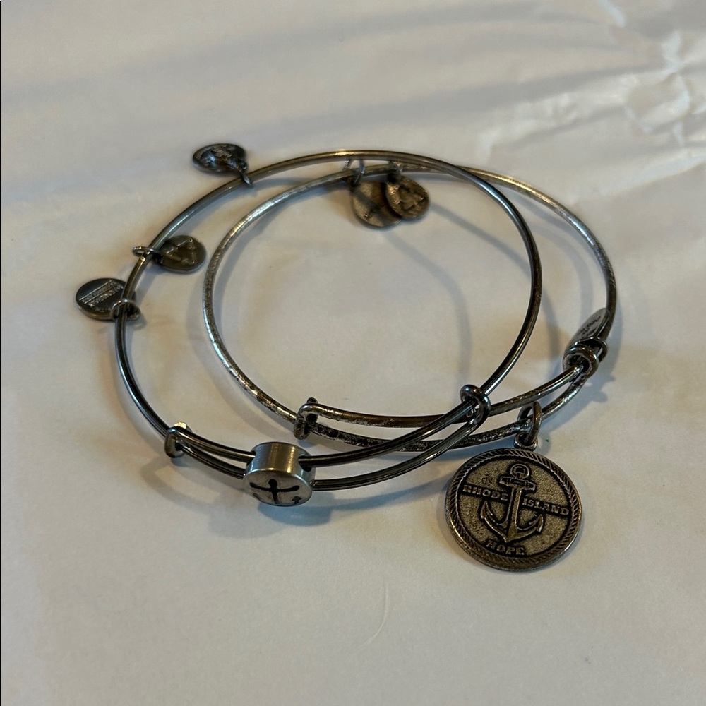 Alex and Ani Silver Anchor bracelets